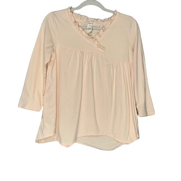 SUNDANCE peach cotton 3/4‎ sleeve tee. Size M - Picture 1 of 6